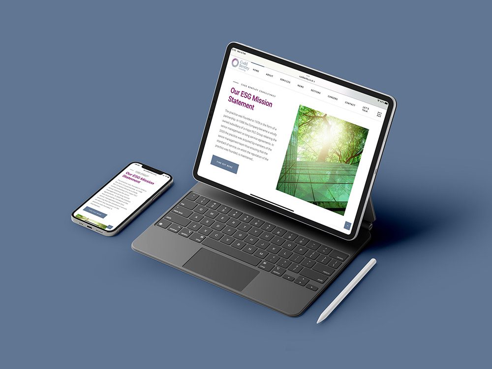 Cudd Bentley website design displayed on iPad and iPhone